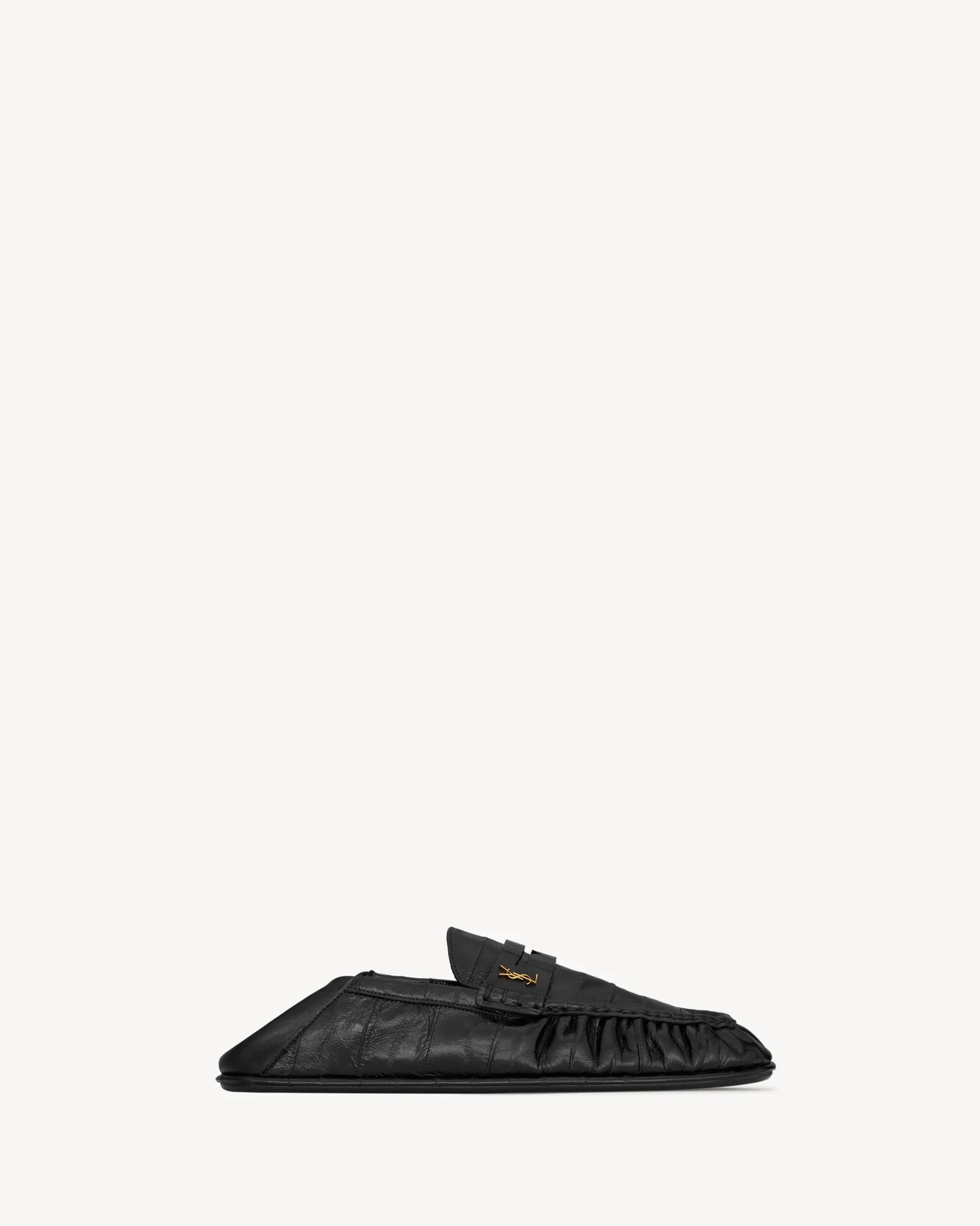Складные лоферы из угря SAINT LAURENT, черный