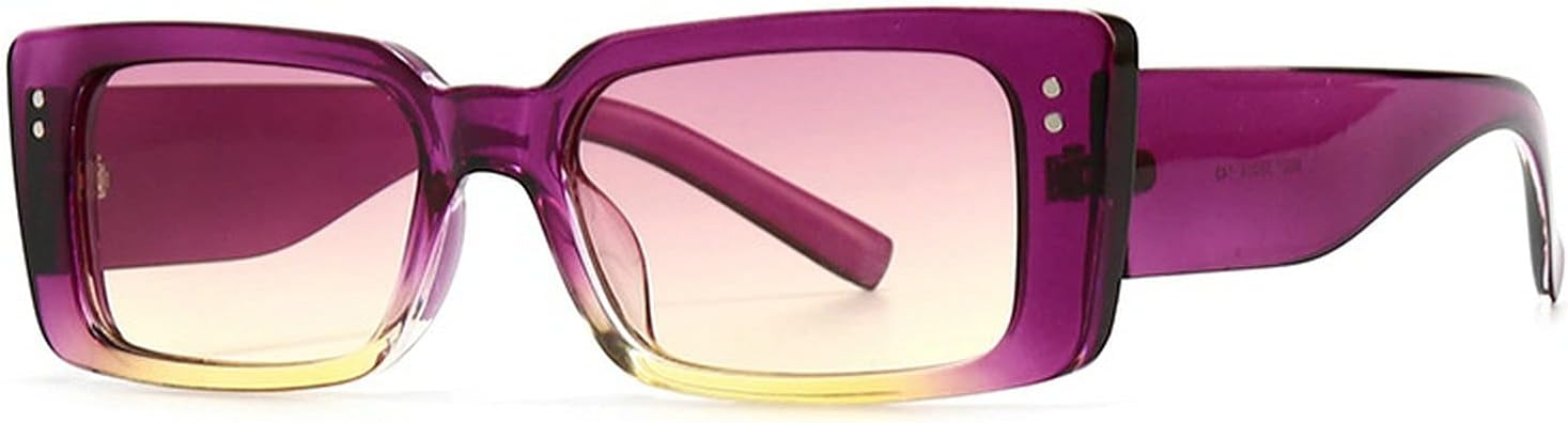 

Модные маленькие прямоугольные цветные солнцезащитные очки для женщин в стиле ретро с градиентным переходом, мужские солнцезащитные очки «кошачий глаз» с защитой от УФ-излучения UV400 COTIA, Purple