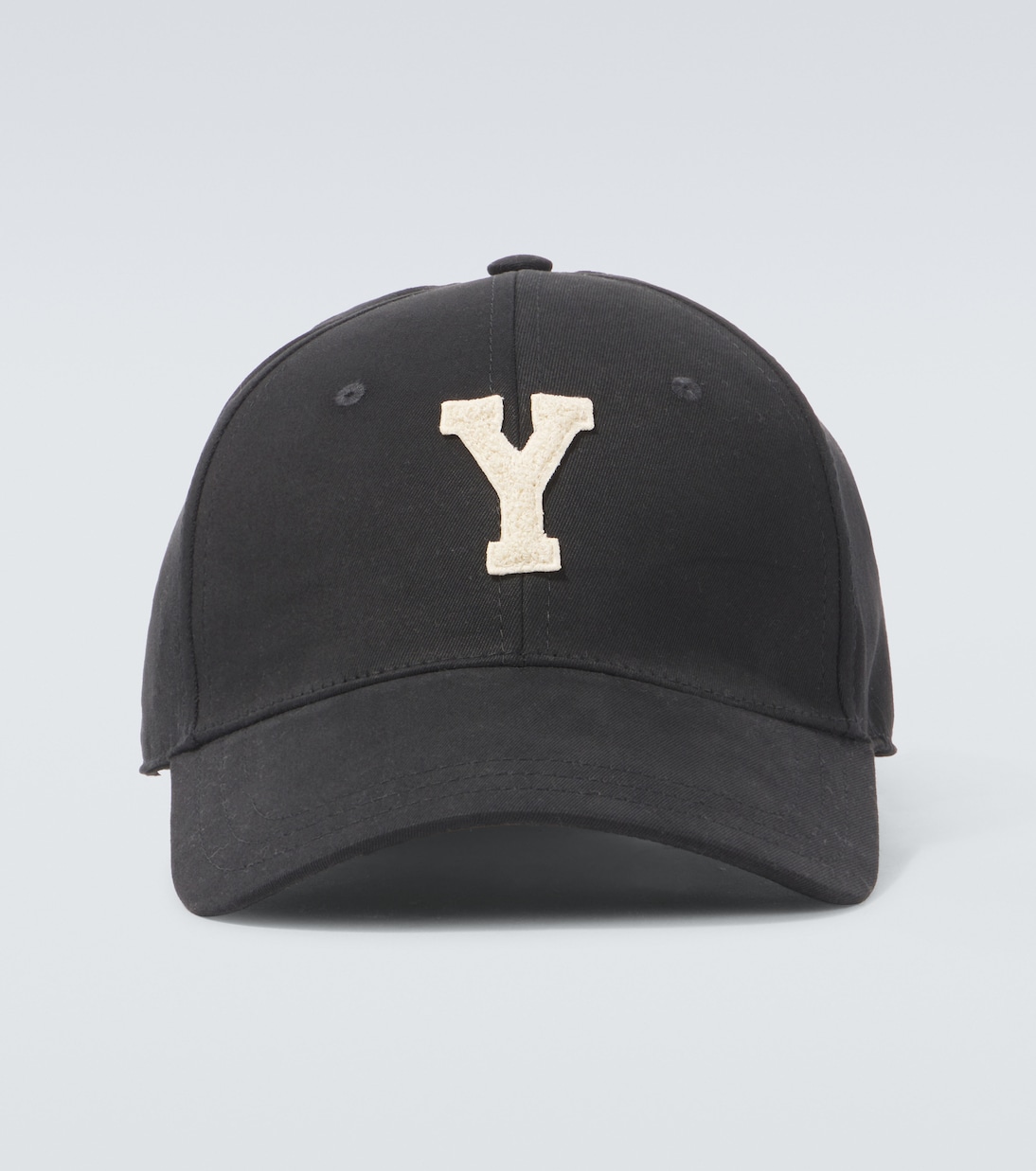 

Бейсболка из габардина с аппликацией в виде буквы Y Saint Laurent, Black/Ivory