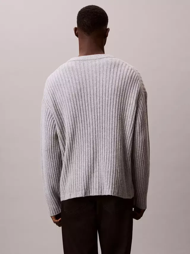 Кардиган из плотной хлопковой смеси, цвет Героический серый меланж Calvin Klein — фото 2