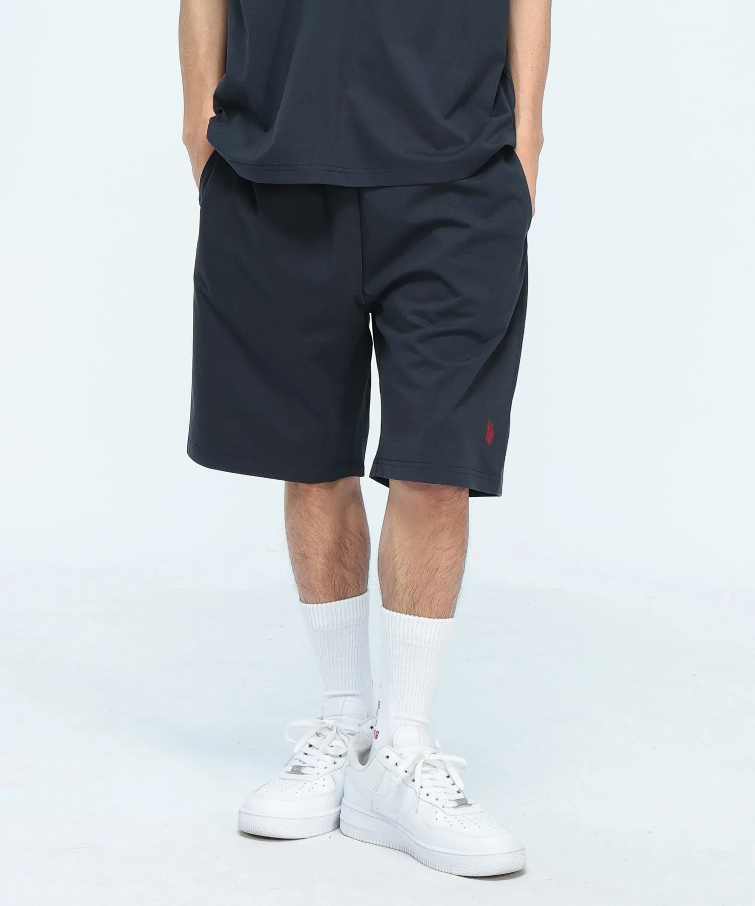 Унисекс шорты U.S. POLO ASSN. с логотипом, хлопок, тёмно-синие