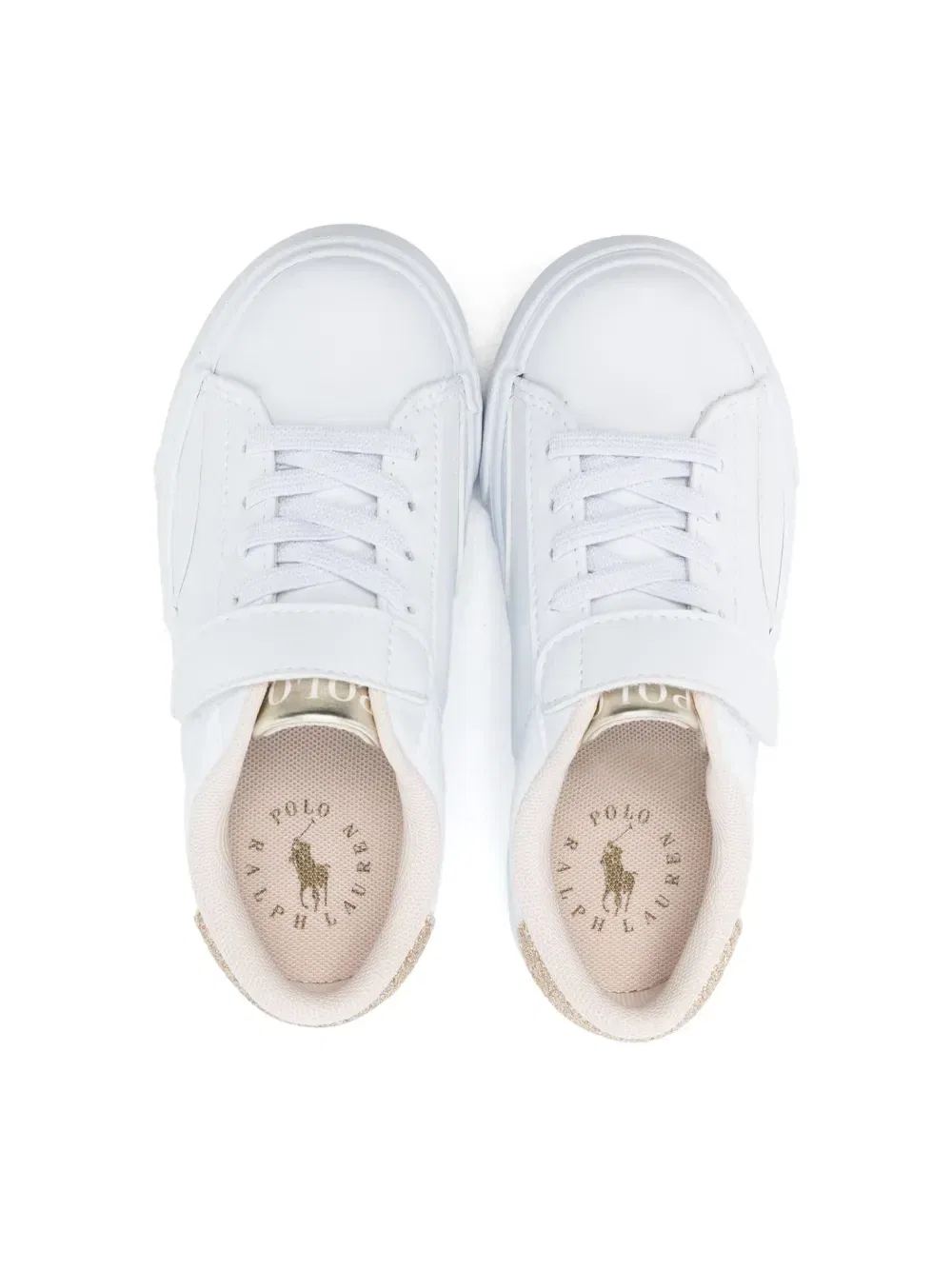 Кеды Polo Pony с блестками Polo Ralph Lauren Kids, белый — фото 3