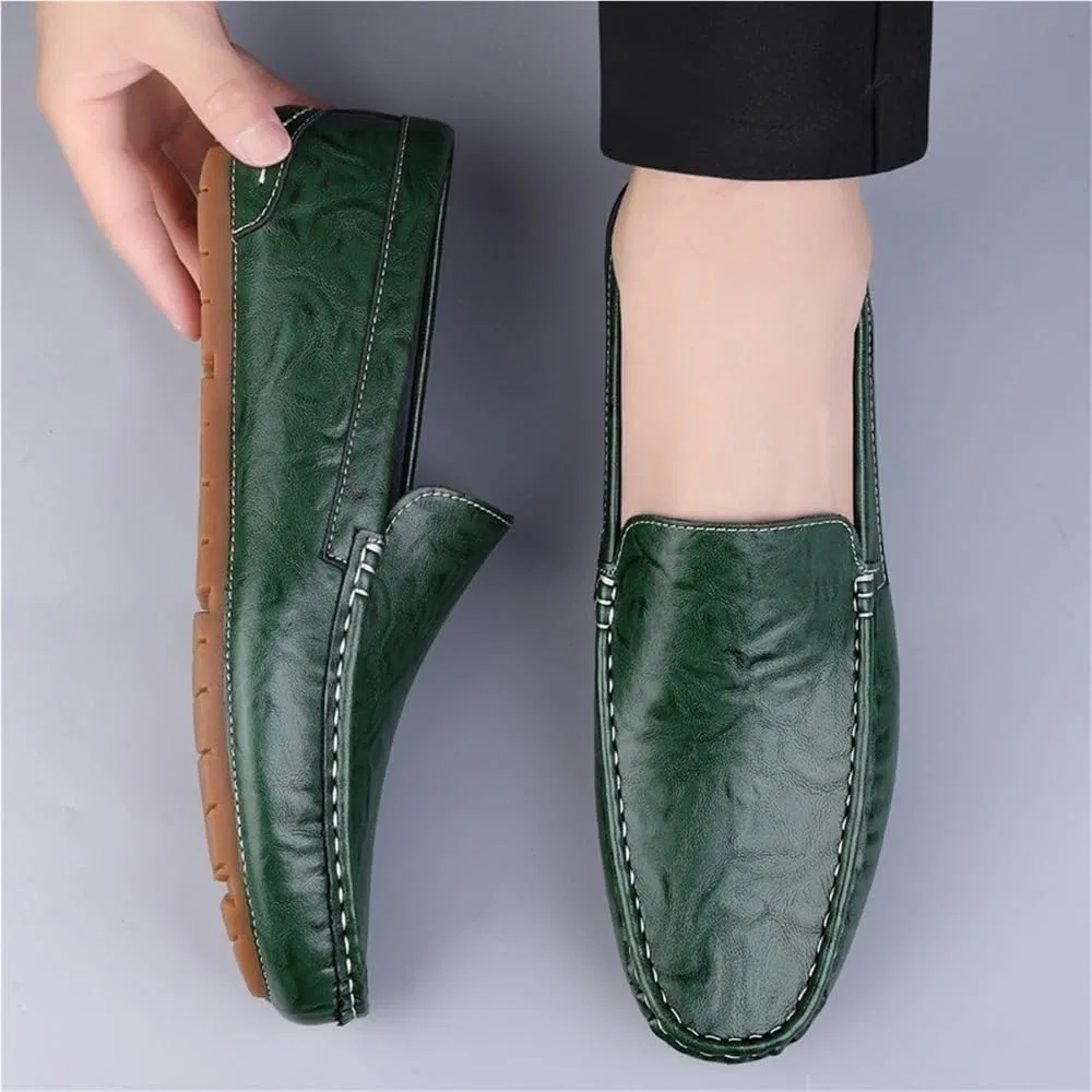Лоферы мужские Leather Loafers, зеленый DHFIRUFSHLO — фото 2