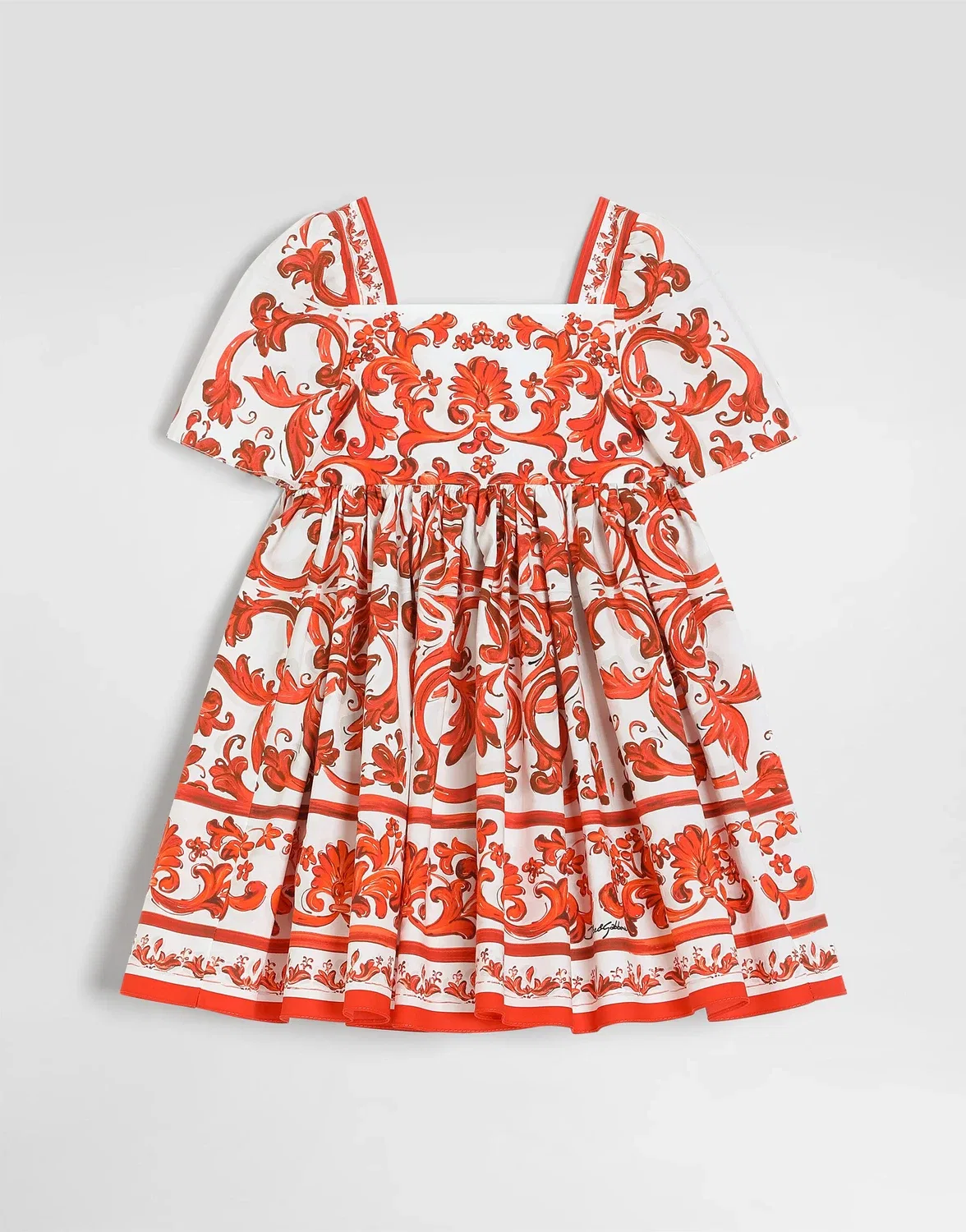 Платье из поплина с маскарадным принтом DOLCE & GABBANA, бежевый