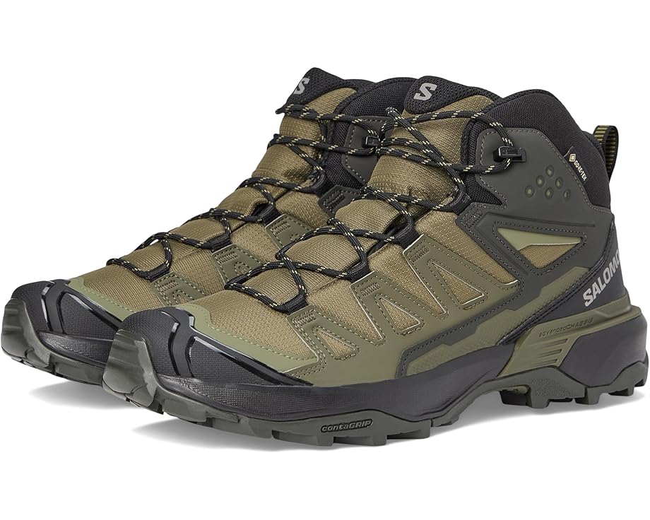 

Треккинговые кроссовки Salomon X Ultra 360 Mid GTX, цвет Olive Night/Black/Peat