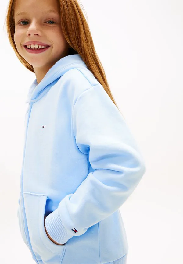 Толстовка на молнии из флиса с начесом и капюшоном Tommy Hilfiger, Sweet Blue — фото 4