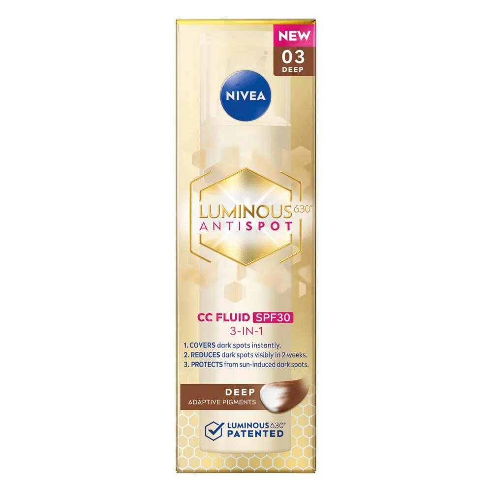 Тонирующий флюид «Luminous 630 Anti-Stain Fluid CC SPF30 3-EN-1» от NIVEA Nivea — фото 2