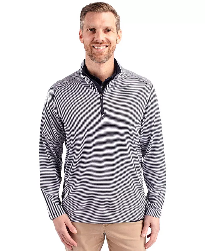 

Куртка мужская Cutter Buck Virtue Eco Pique Micro Stripe Recycled с молнией до середины груди Cutter & Buck, синий