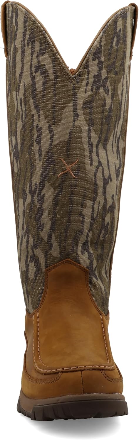 Ботинки Twisted X Men's 17" с задней молнией и водонепроницаемой отделкой, узор Mossy Oak Bottomland, коричневый — фото 2