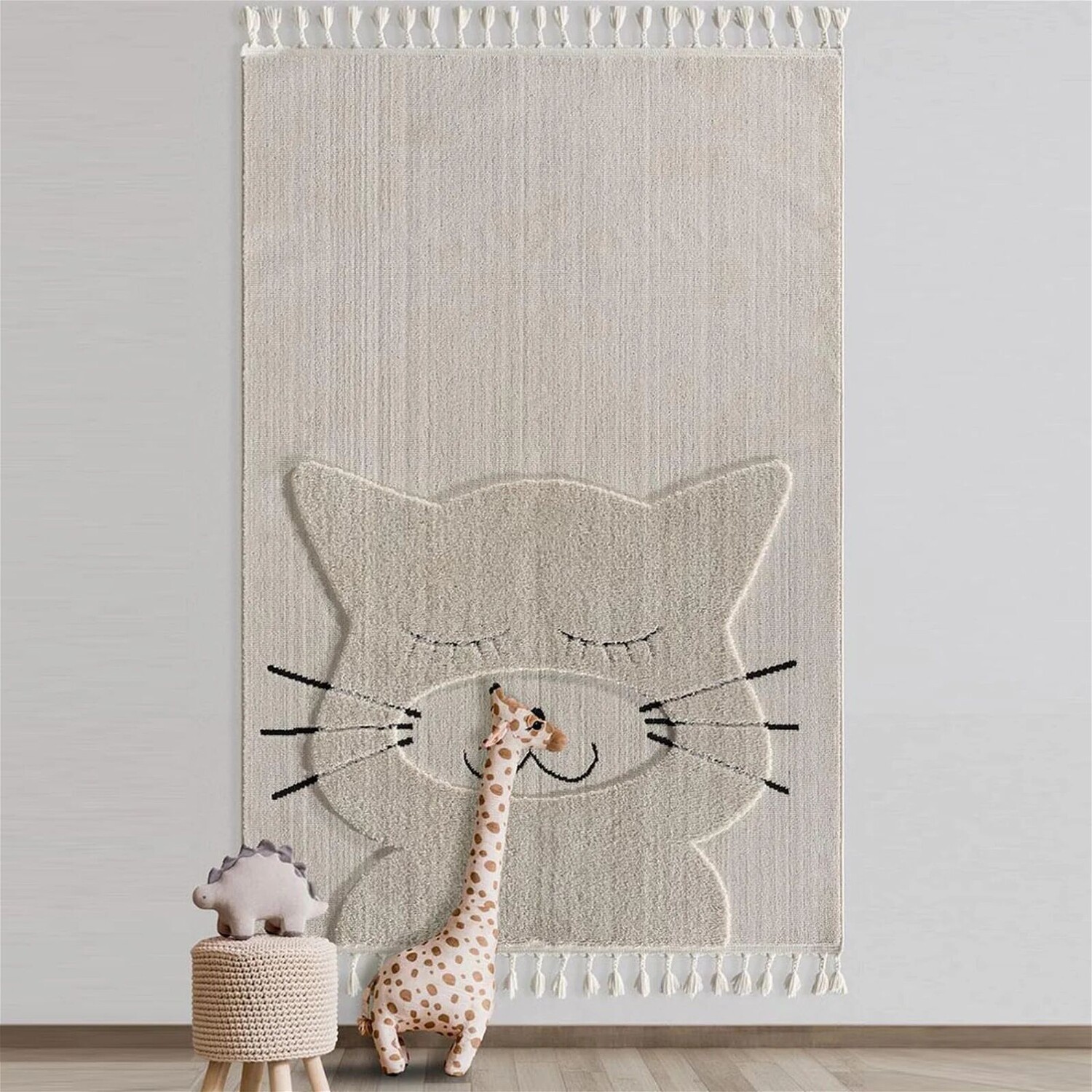 

Empera Kids Kitty Cat Фигурный ковер для детской комнаты - Бежевый - 133x190 см