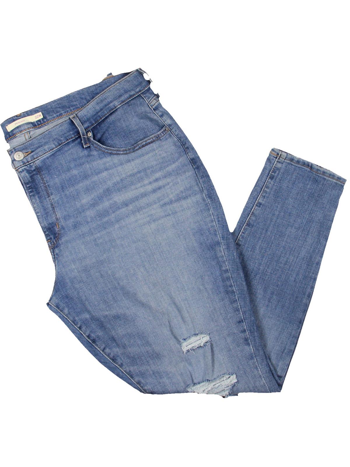 

Плюс Hypersoft женские джинсы средней посадки стретч скинни Levi's, синий