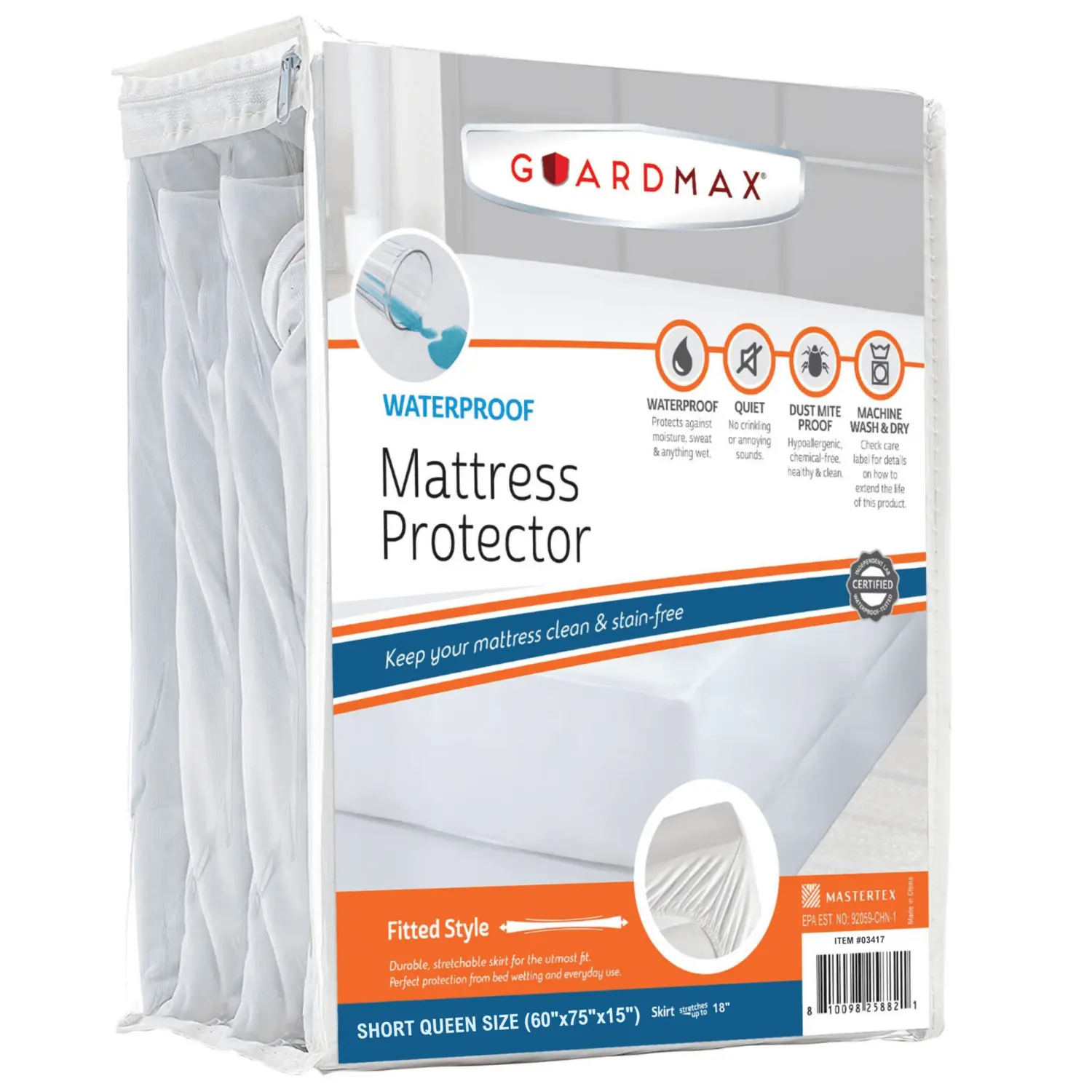 

Простыня на подкладке Guardmax Mattress Protector Queen Size, белый