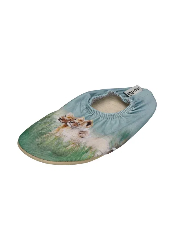 Детские домашние тапочки-сандалии Kinder hausschuhe badeschuhe löwen grün slippers Slipstop, сахара
