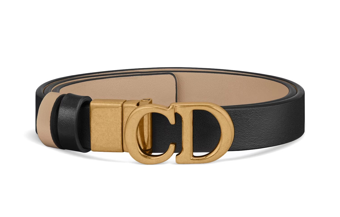 Ремень женский из телячьей кожи black ширина 2CM DIOR, черный — фото 3