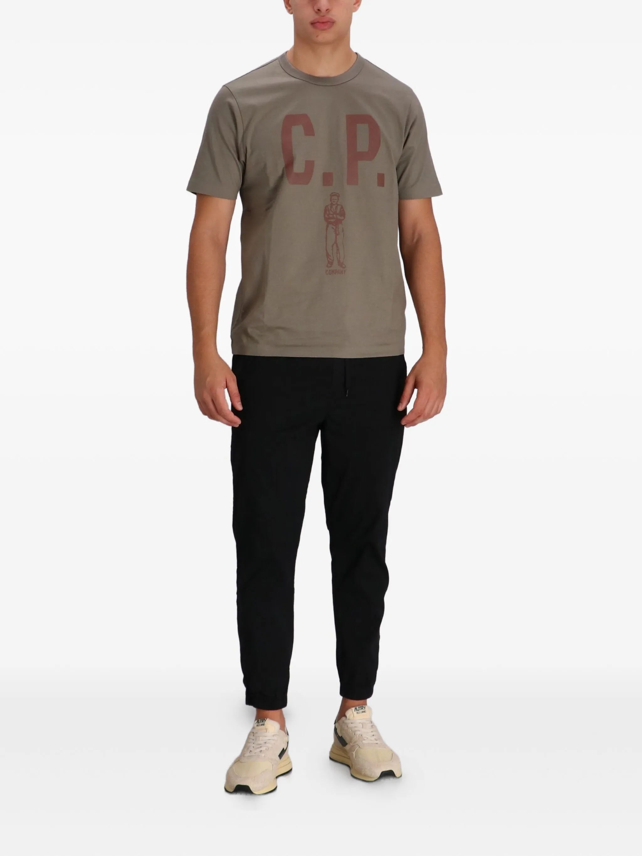 

Футболка с графичным принтом C.P. Company, коричневый