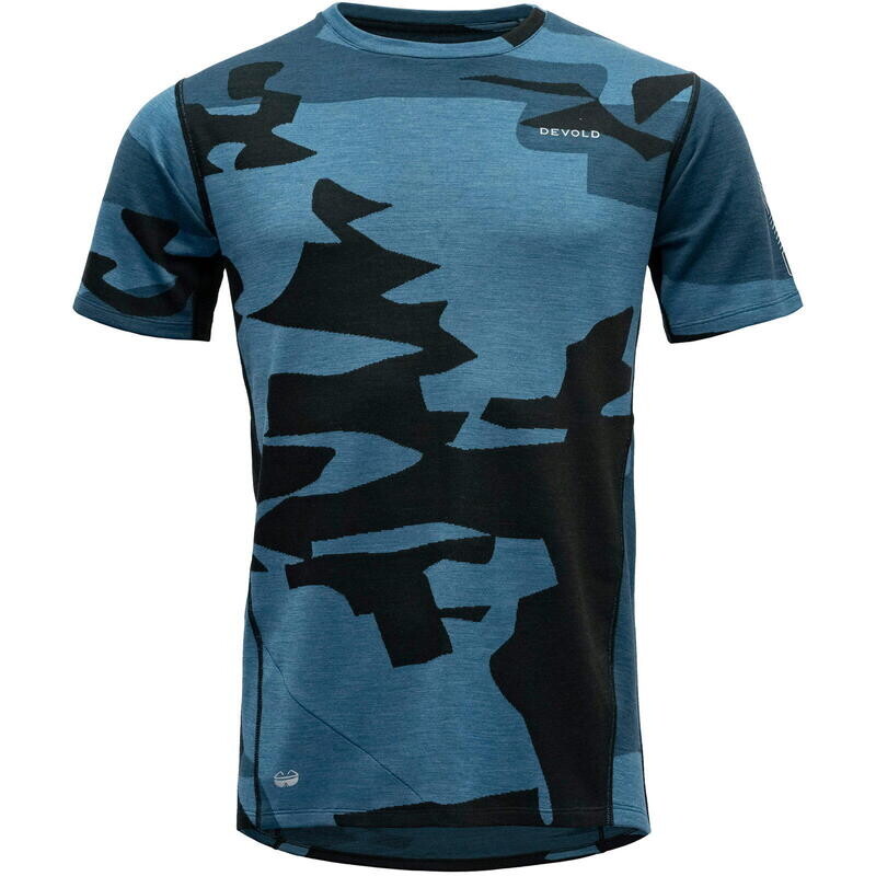 

Функциональная велосипедная рубашка Kløvstien Merino Tee MAN, синий камуфляж DEVOLD, цвет blau