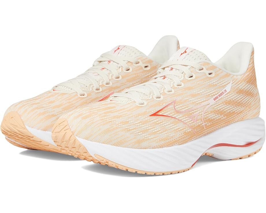 

Кроссовки Mizuno Wave Rider 28, цвет Pristine/Spicy Orange