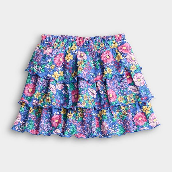 

Детская юбка с ярусами и цветочным принтом для девочек 4-12 лет Jumping Beans, Blue Large Poppy