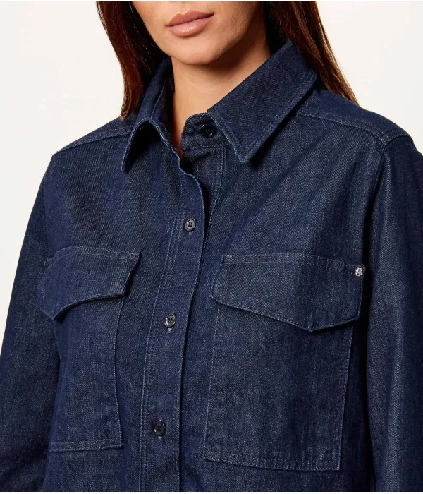 Джинсовая рубашка ALOSYNE relaxed fit Boss, темно-синий — фото 4