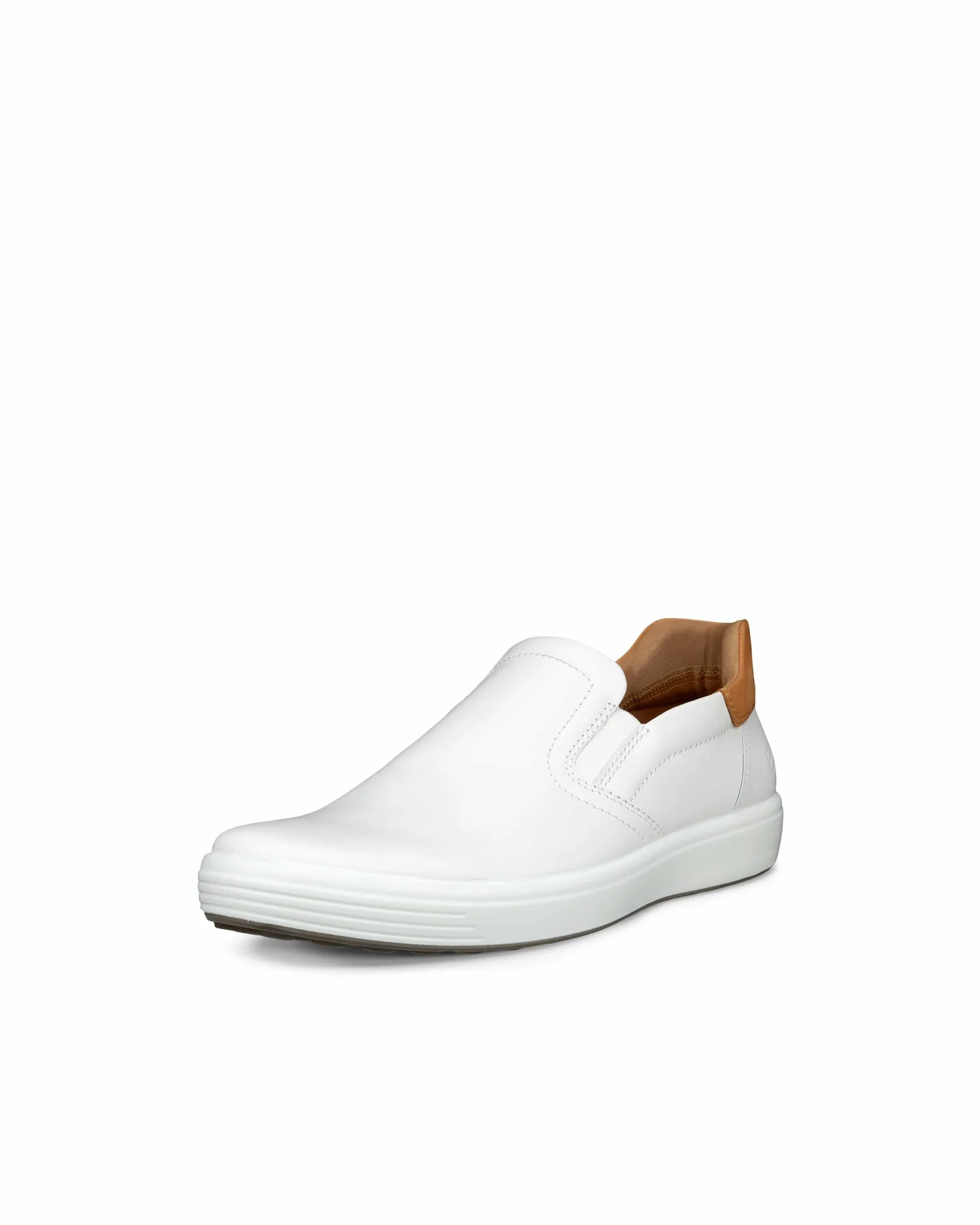 Мужские повседневные кроссовки/слипоны ECCO Soft 7 из натуральной кожи, White / Lion