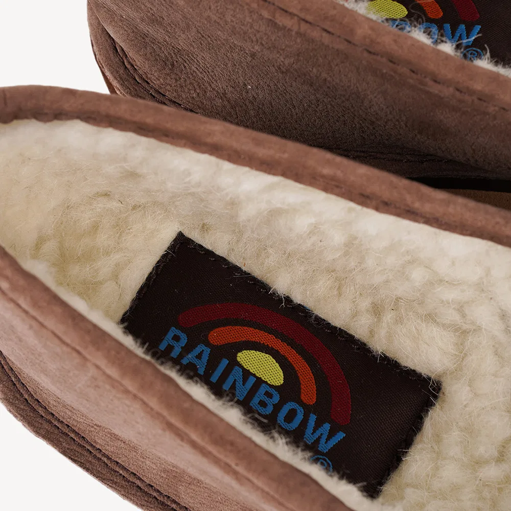 Мужские и женские классические флисовые лоферы Classic Fleece коричневые от Rainbow Sandals — фото 4