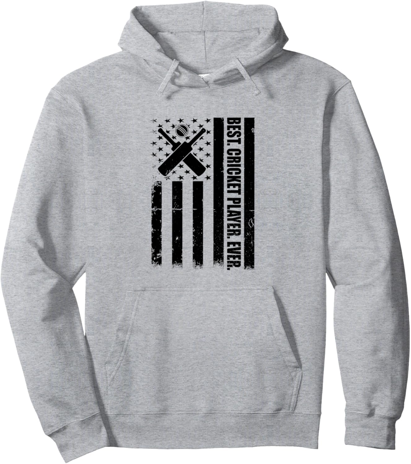 

Лучший игрок в крикет всех времен - Худи с флагом США в крикете Cricketing Cricket Designs, серый