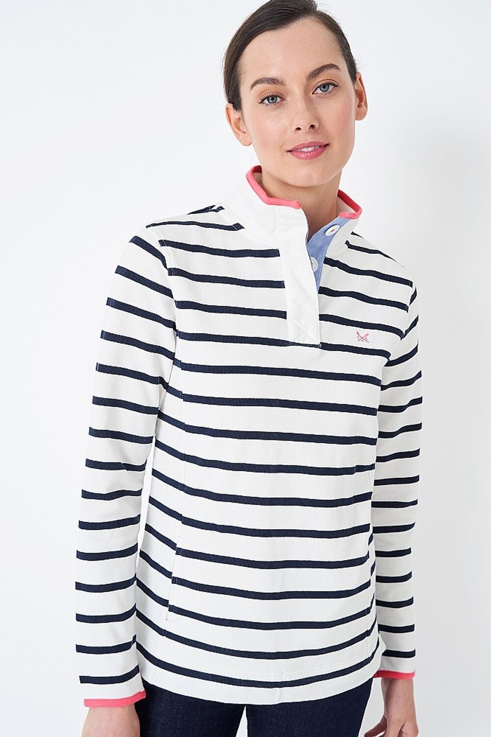 

Повседневный свитшот в белую полоску Crew Clothing Company, белый