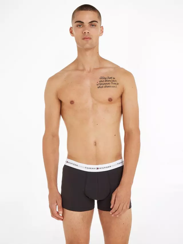 Трусы Tommy Hilfiger Essential Logo Waistband 3 шт, цвет grey/black/white — фото 2