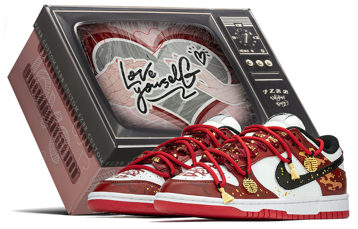 

Обувь для скейтбординга Nike Dunk Low унисекс, Red, black and white