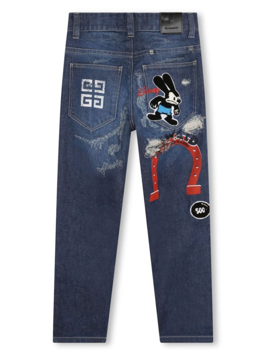 Givenchy Kids прямые джинсы с вышивкой из коллаборации с Disney, синий — фото 2