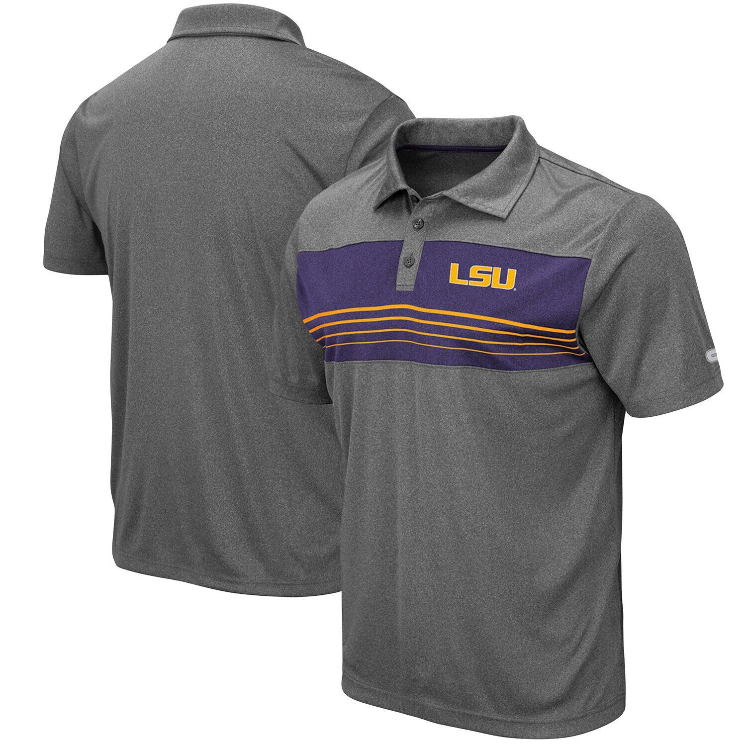 

Мужское темно-серое поло LSU Tigers Smithers Colosseum