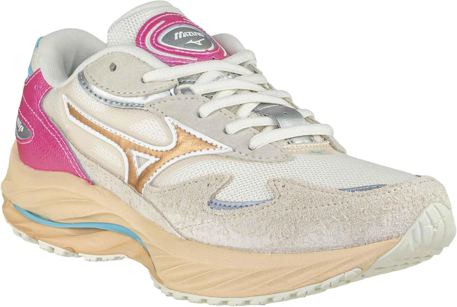 Кроссовки Mizuno Wave Rider ß Beta Kosei White Sand / Silver / Sky Blue, кремовый — фото 2
