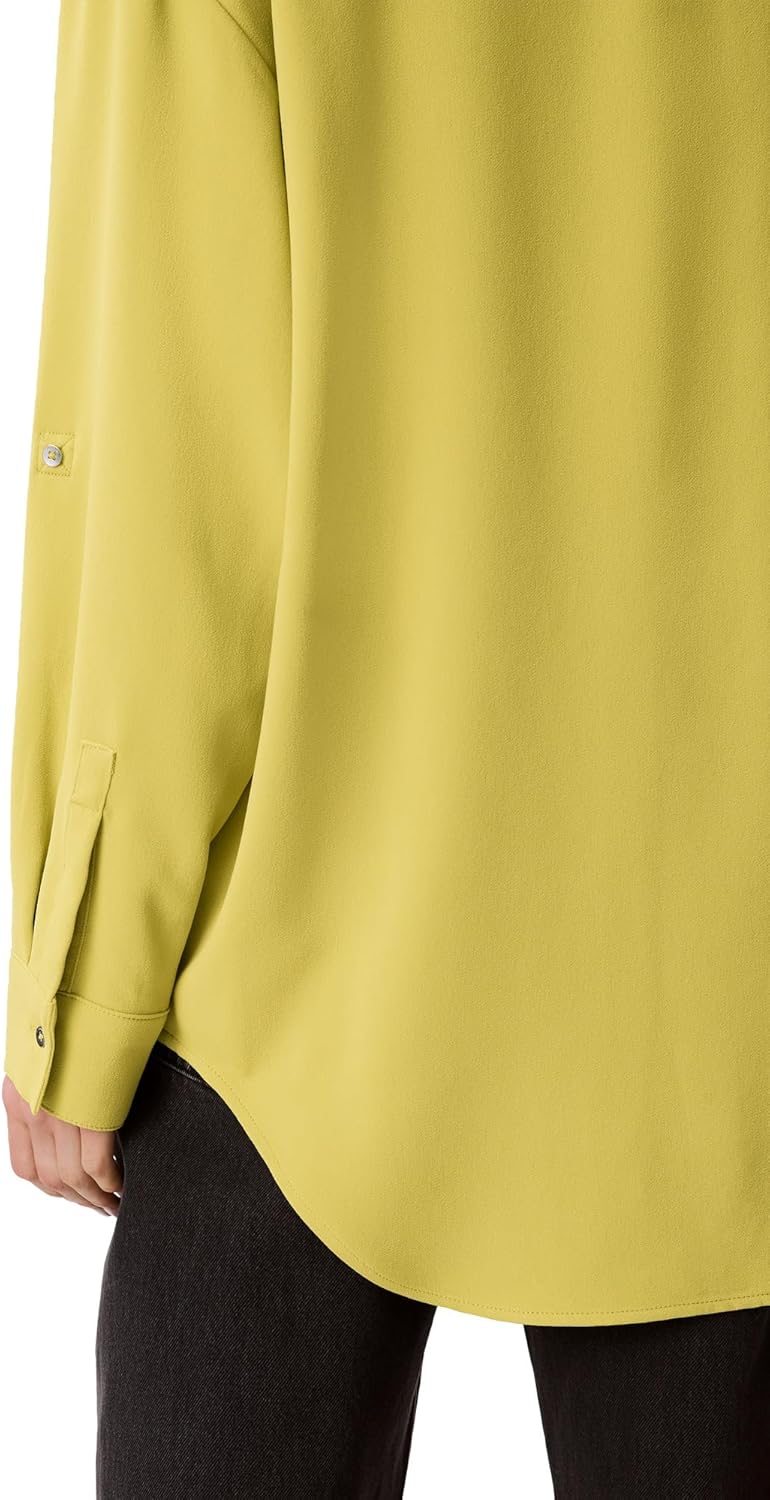 

Женская креповая рубашка Calvin Klein с застежкой на пуговицы, Warm Olive