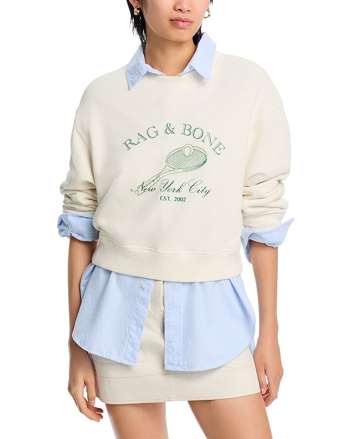 

Рашкетболл свитшот кроп rag & bone, слоновая кость/кремовый