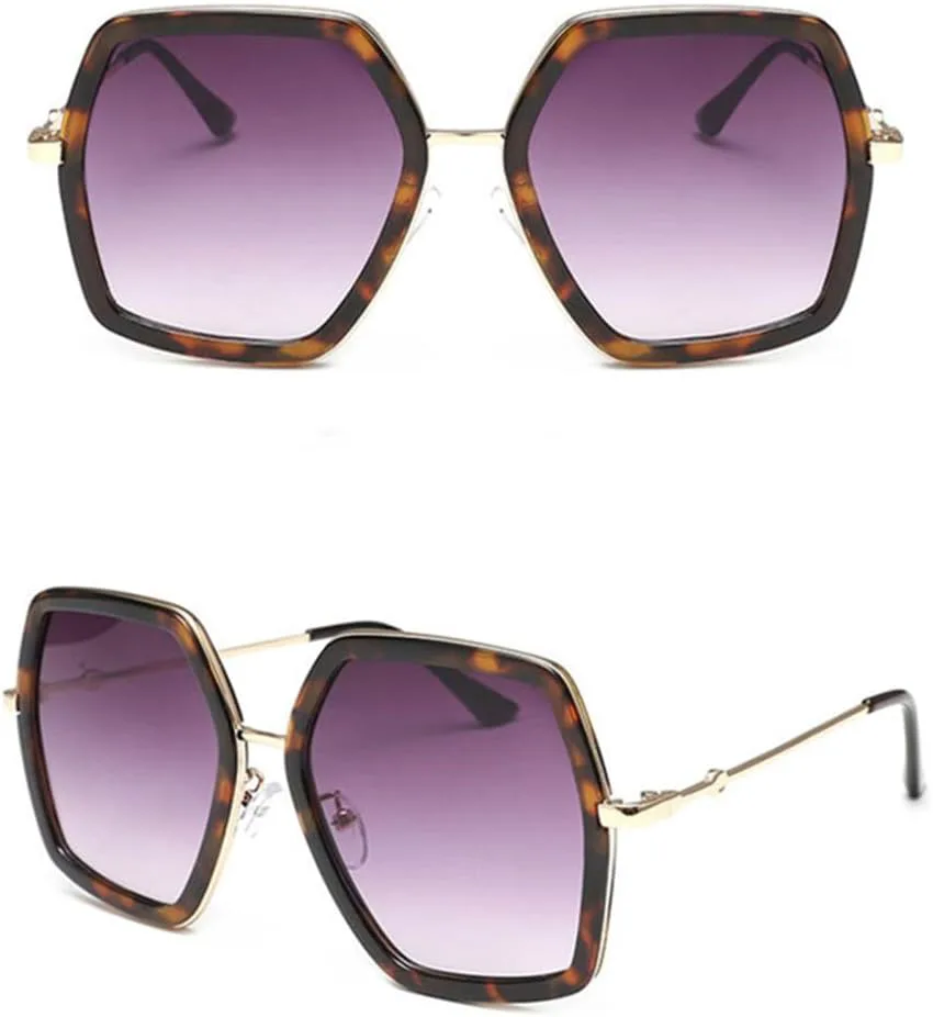 

Крупные солнцезащитные очки для женщин и мужчин, винтажные, в большой оправе, ретро, ​​солнцезащитные очки с защитой от УФ-излучения UV400 VFDHN, Leopard Tea