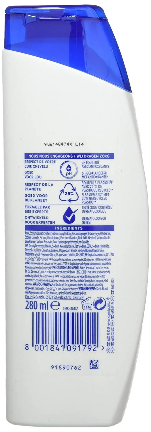 Шампунь от перхоти Head and Shoulders Menthol Fresh, 280 мл, . Head & Shoulders, Menthol Fresh — фото 2