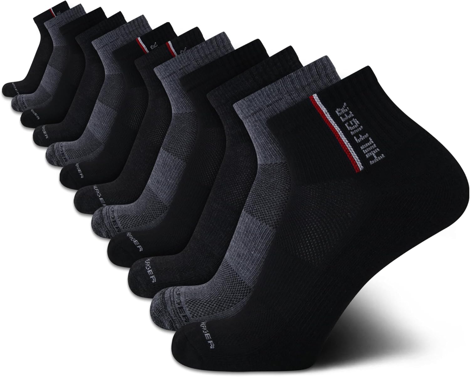 

Мужские носки Tommy Hilfiger Quarter - 12 пар носков с поддержкой свода стопы, эластичные, спортивные, для мужчин (7-12 лет), Black Assorted