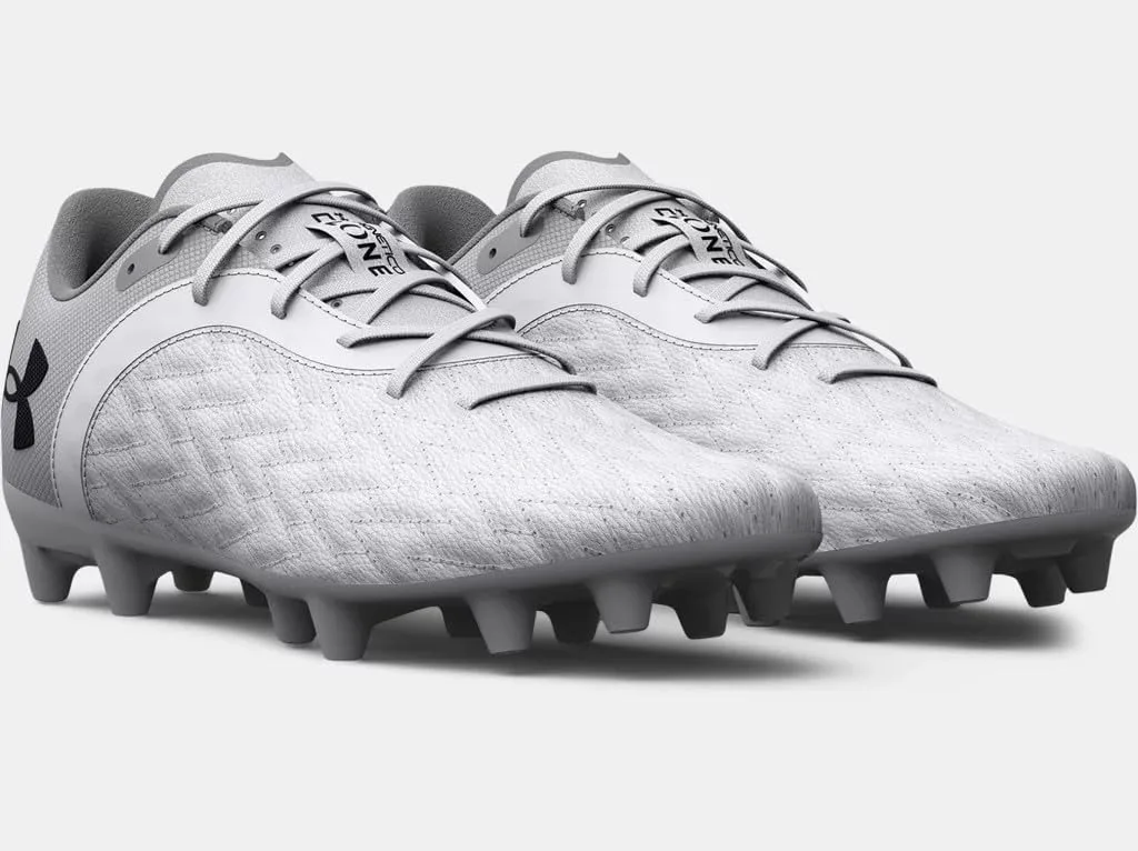 Бутсы для футбола на твердое покрытие Under Armour Clone Megnetico Premier 2.0 для мужчин, белый/серебристый/черный — фото 4