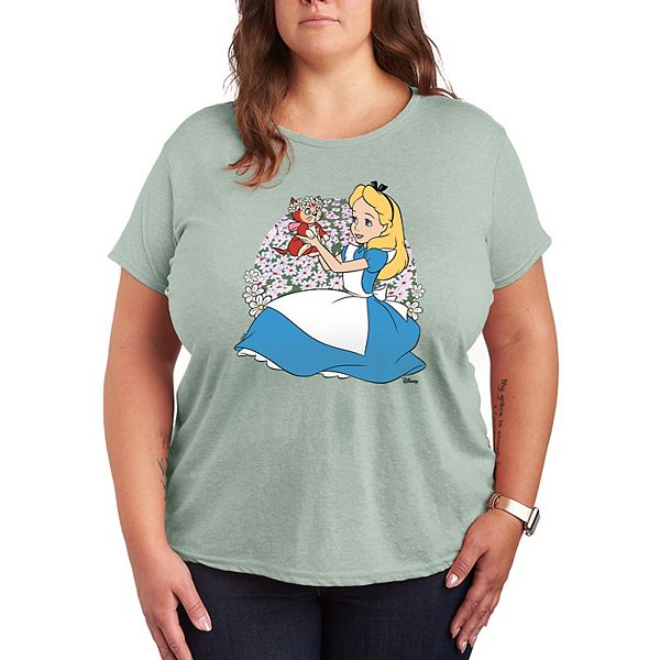 

Футболка с принтом Alice in Wonderland Alice & Dinah Plus Disney, Heather Sea Foam