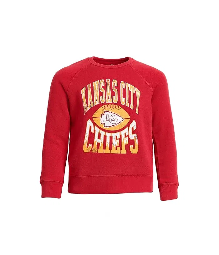Толстовка с принтом Kansas City Chiefs Hot Route Raglan Junk Food Clothing Kids, Lions Blue