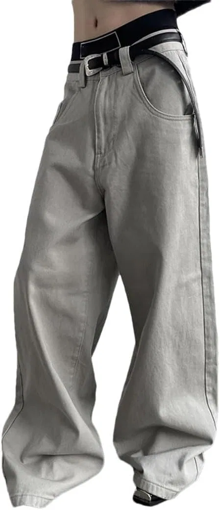 Джинсы свободные Men Casual Vintage, Серый