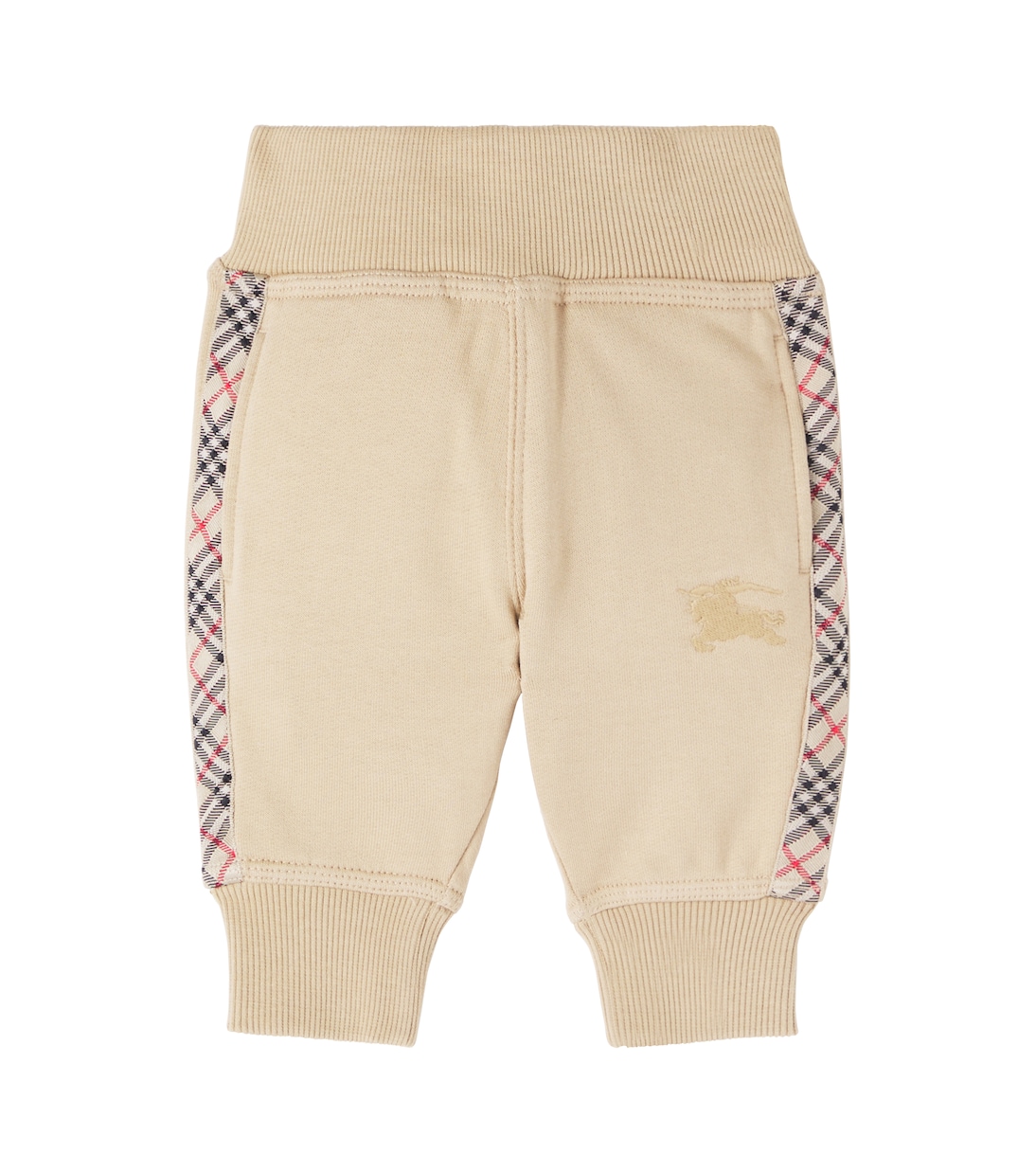 

Детские спортивные штаны из хлопкового флиса с вышивкой Burberry Kids, песочный
