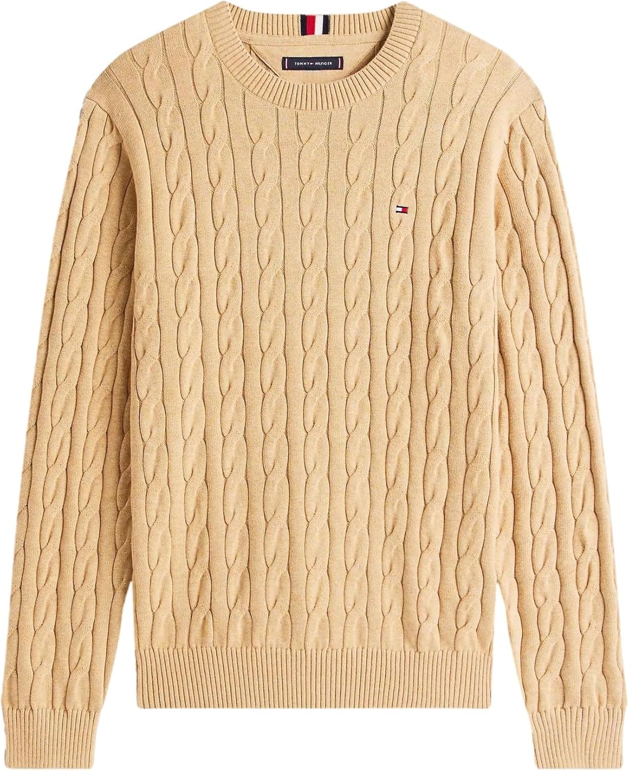 

Коллекция мужских культовых свитеров Tommy Hilfiger Cable Knit 2024 года, Basic Beige