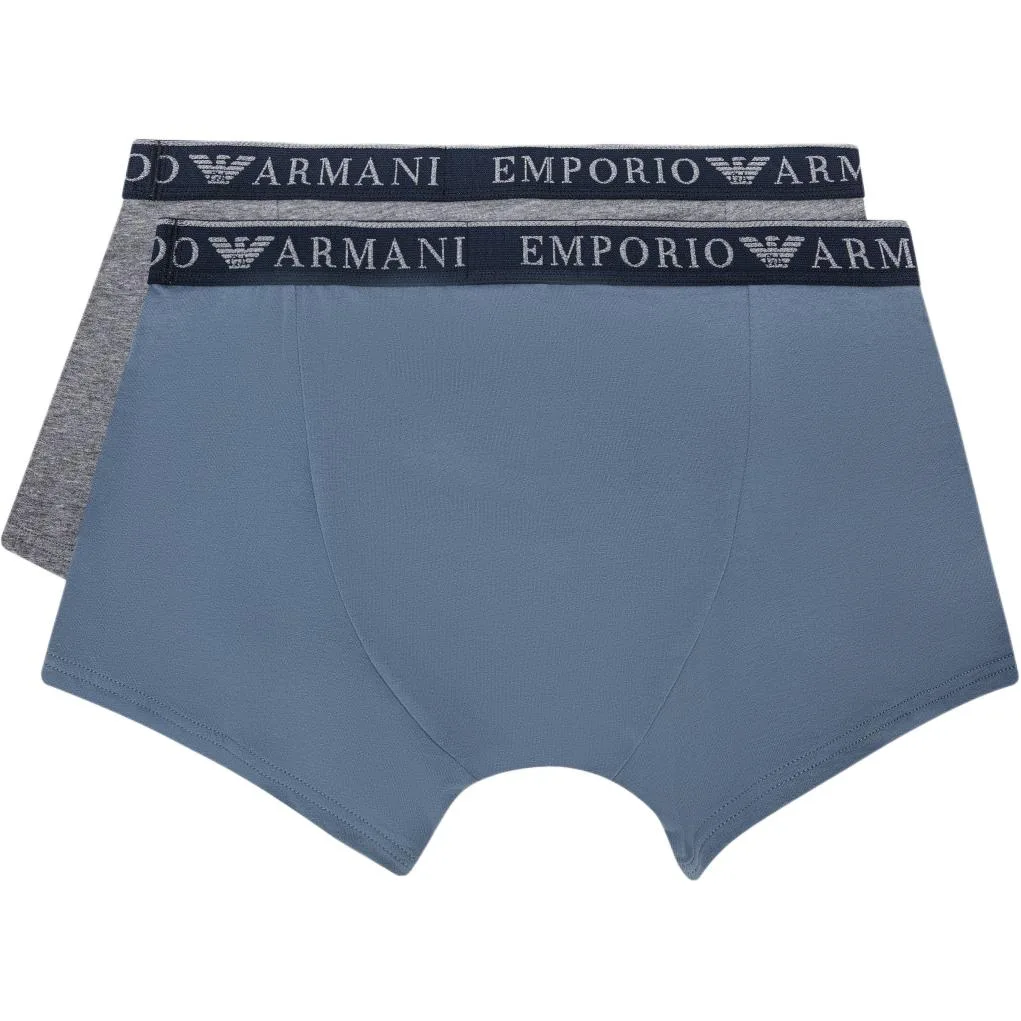EMPORIO ARMANI Мужские трусы 2 шт синие+серые — фото 3