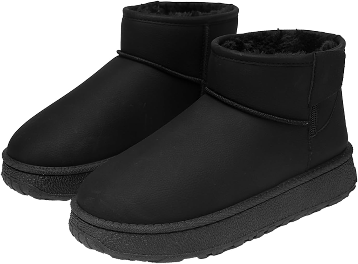 

Женские мини-сапоги FLIOZY из замши: классические зимние ботинки на платформе, унисекс, с комфортной утепленной пушистой меховой подкладкой для улицы, черный