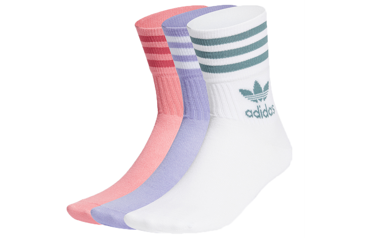 

Adidas Originals Носки до середины голени, все унисекс, 3 пары, розово-красные/фиолетово-белые