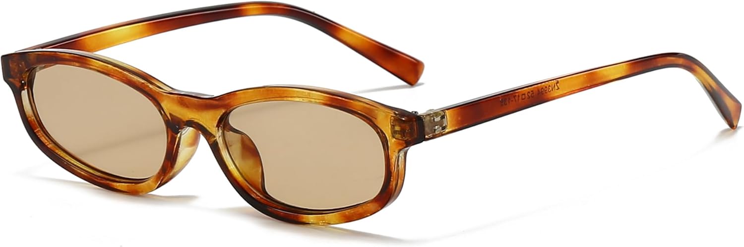 

Солнцезащитные очки Long Keeper Retro Oval для женщин, модные узкие очки в стиле 90-х, легкие, маленькие, «кошачий глаз», очки Y2K, солнцезащитные очки UV400, Hawksbill Brown