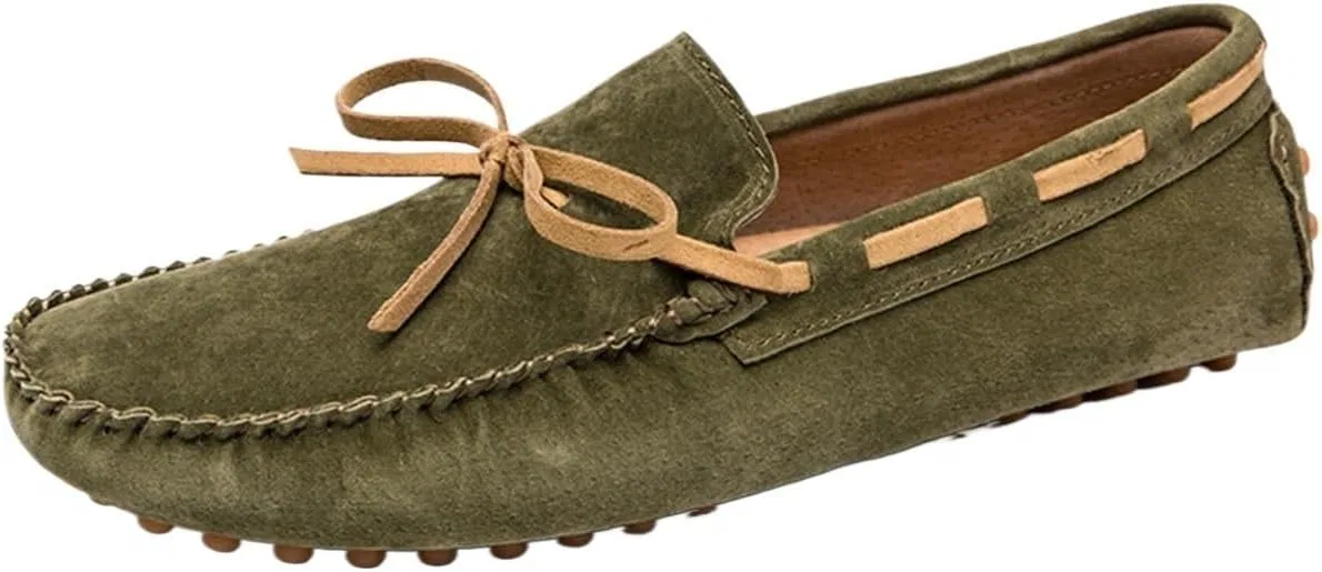 Туфли мокасины замшевые, Loafers, зеленый DHFIRUFSHLO