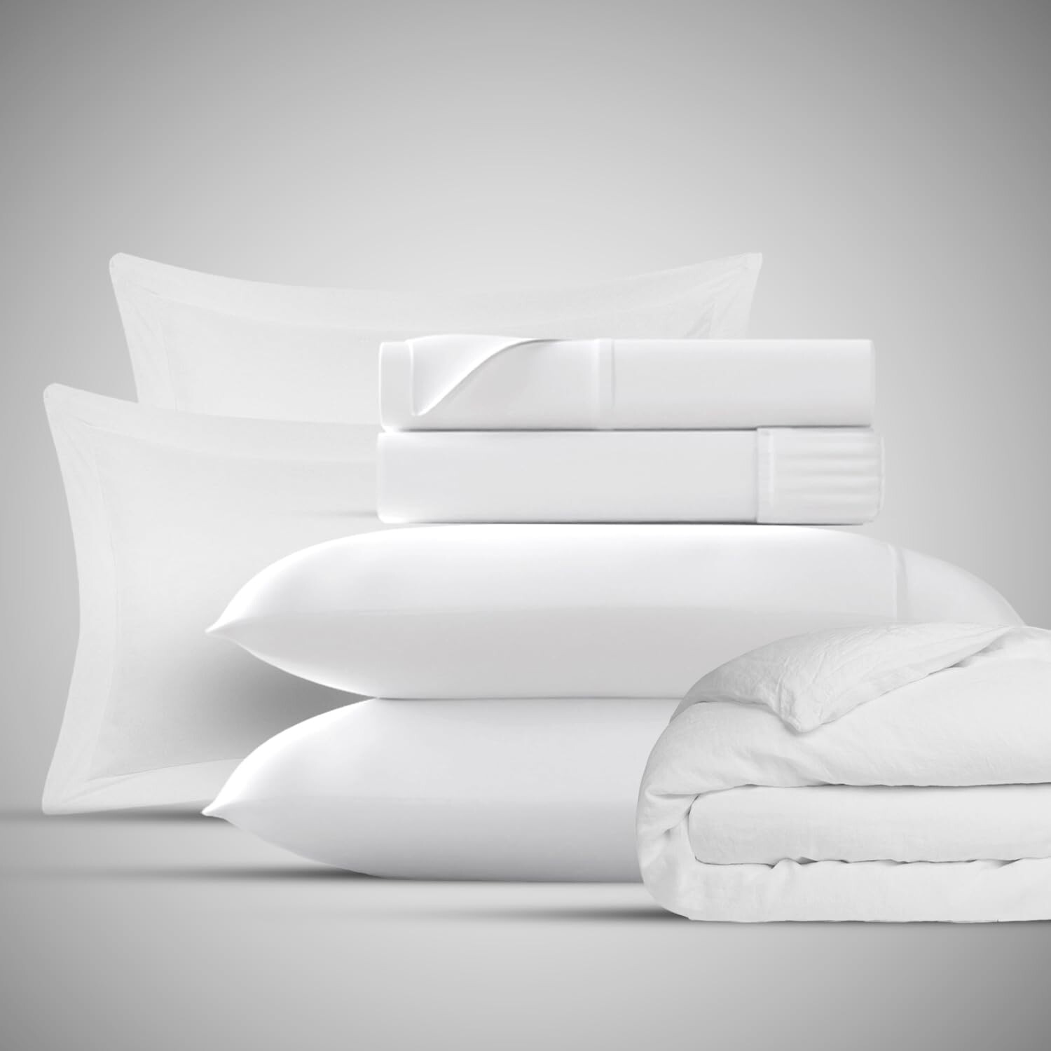 

Комплект постельного белья TEXAS LINEN CO. из 7 предметов — плотность нитей 600, удлиненные штапели, комплект из 4 простыней (королевского цвета, белый) и комплект из 3 пододеяльников