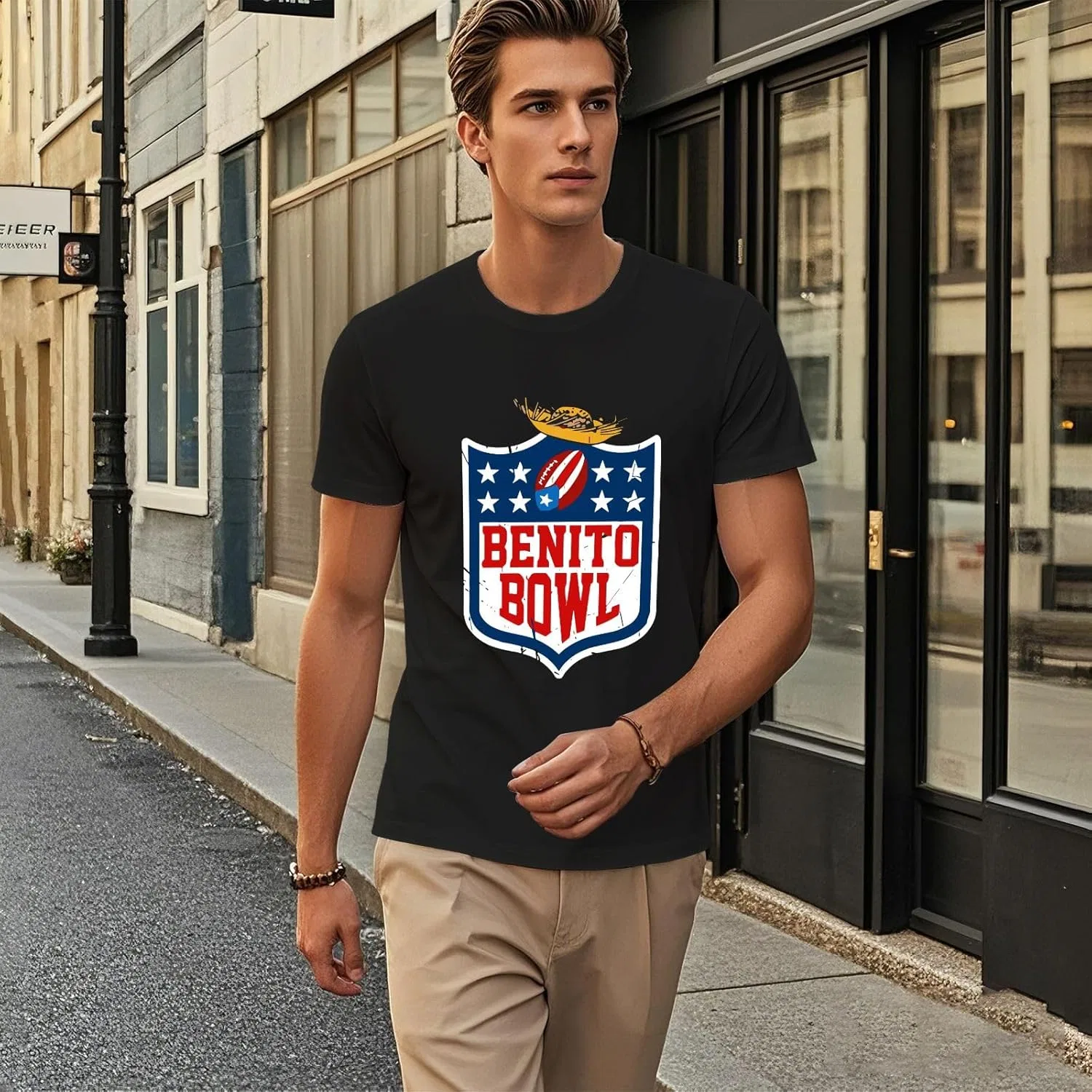 Футболка для женщин Benitos Bowls с графическим принтом в винтажном стиле Generic, черный — фото 2